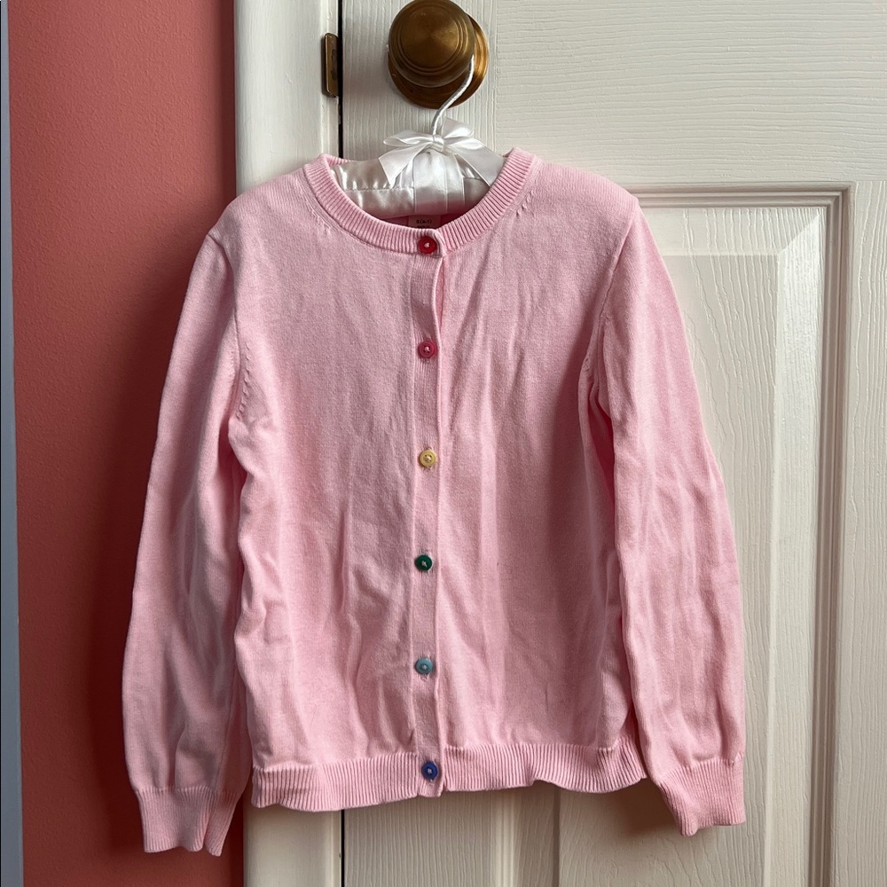 Crewcuts Girls Cotton Cardigan with Multicolored Buttons